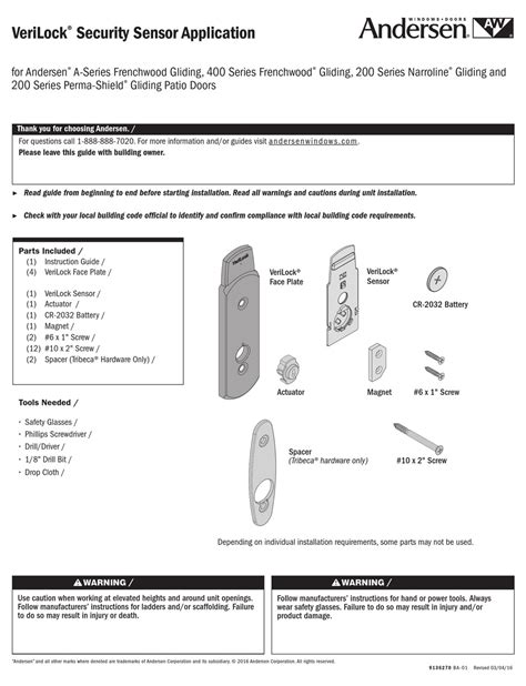 verilock security sensors pdf manual
